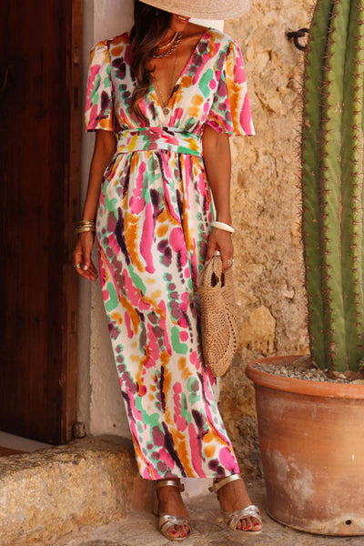 Virginia® | Maxikleid im Boho-Tie-Dye-Print mit V-Ausschnitt