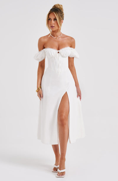 Elfenbein Midi Kleid von Courtney