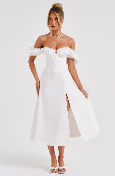 Elfenbein Midi Kleid von Courtney