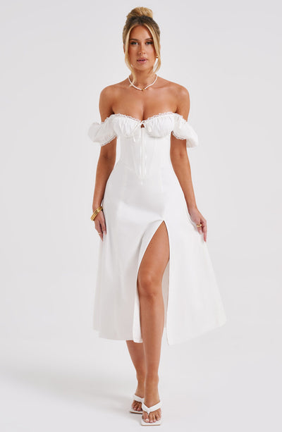 Elfenbein Midi Kleid von Courtney
