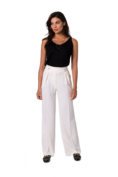 Elegante Palazzo-Hose | Hoher Bund | Zierknöpfe
