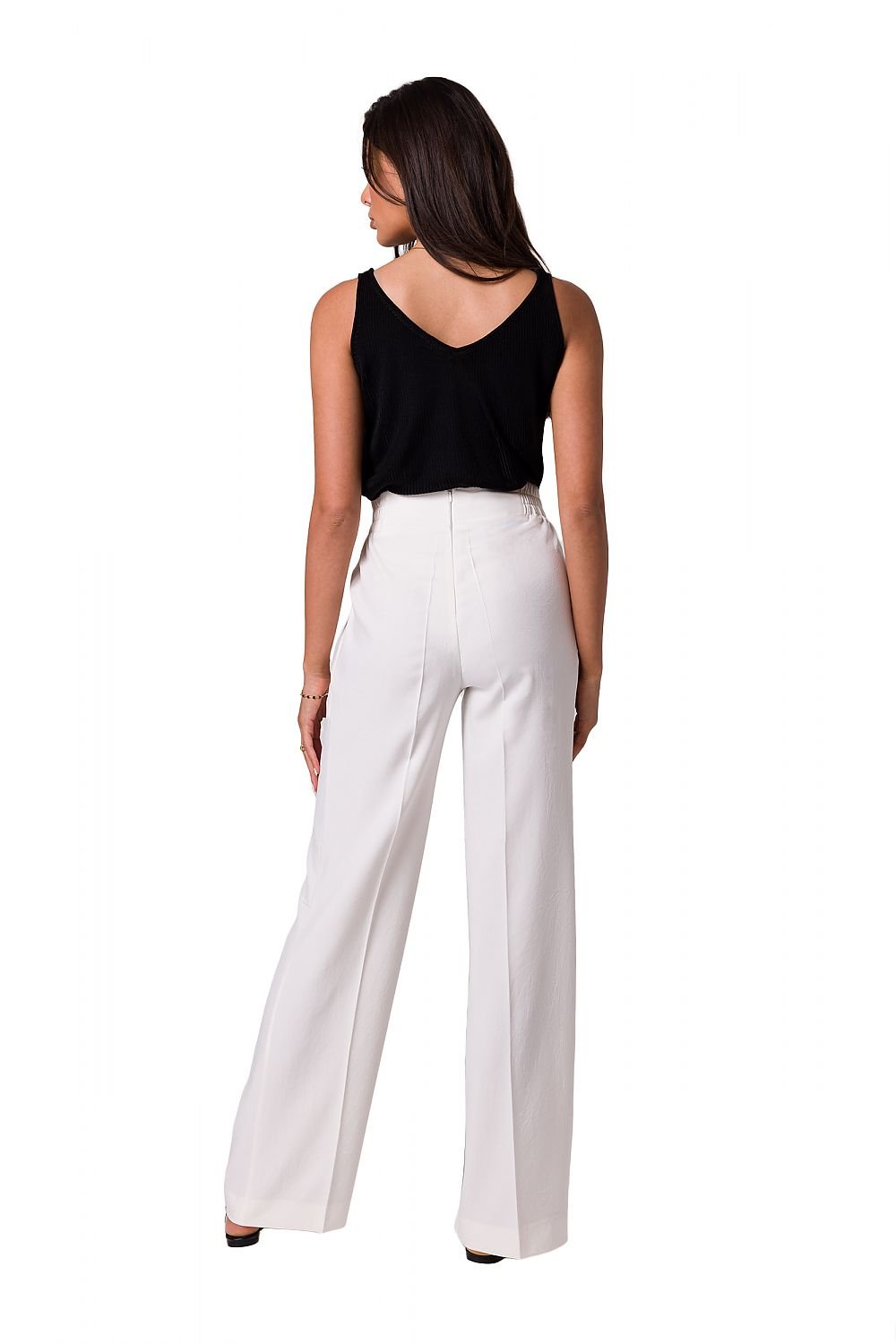 Elegante Palazzo-Hose | Hoher Bund | Zierknöpfe