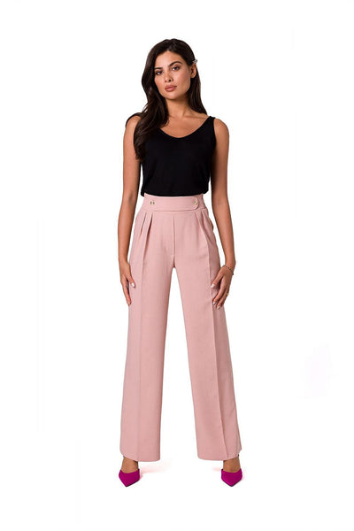 Elegante Palazzo-Hose | Hoher Bund | Zierknöpfe