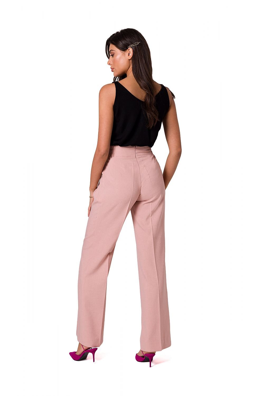Elegante Palazzo-Hose | Hoher Bund | Zierknöpfe