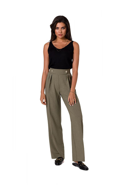 Elegante Palazzo-Hose | Hoher Bund | Zierknöpfe