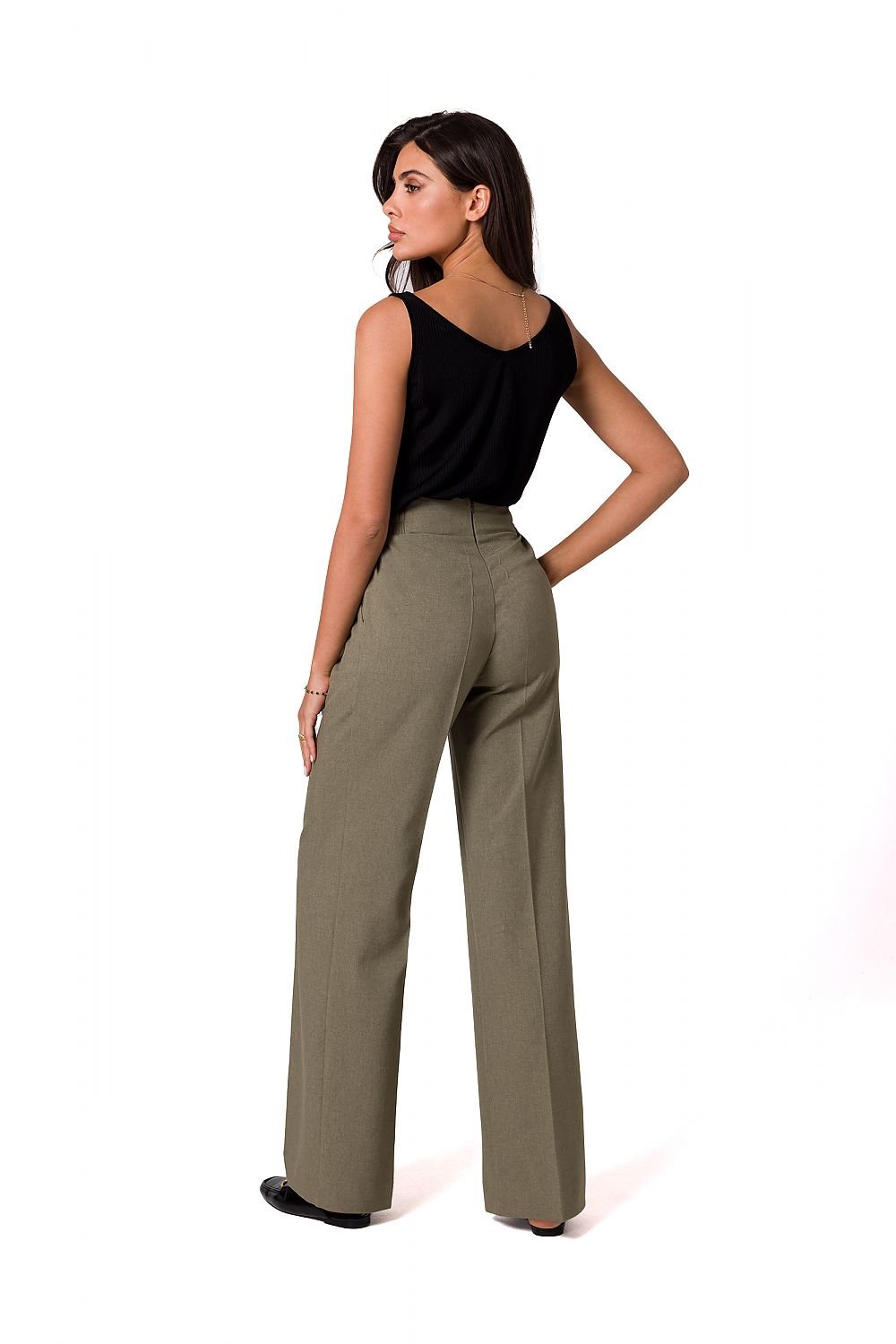 Elegante Palazzo-Hose | Hoher Bund | Zierknöpfe