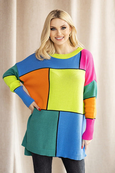 Oversized Strickpullover | Geometrisches Muster | Bequeme Passform