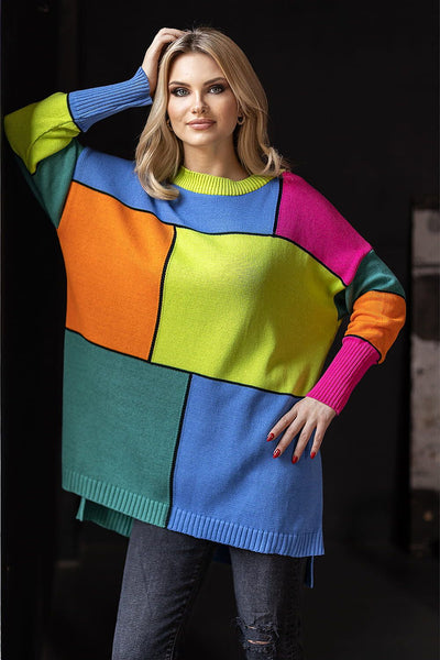 Oversized Strickpullover | Geometrisches Muster | Bequeme Passform