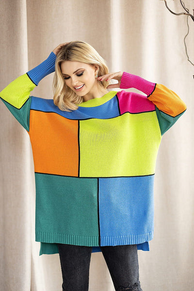 Oversized Strickpullover | Geometrisches Muster | Bequeme Passform