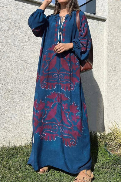 Rosa® | Ethnisch bedrucktes Langarmkleid