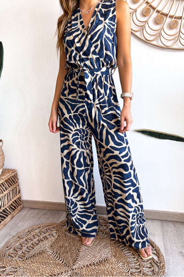 Fiorella® | Sommeranzug-Overall mit Swirl-Print, ärmellos