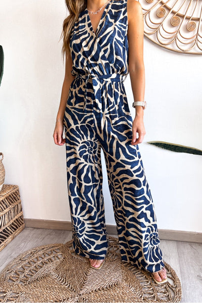 Fiorella® | Sommeranzug-Overall mit Swirl-Print, ärmellos