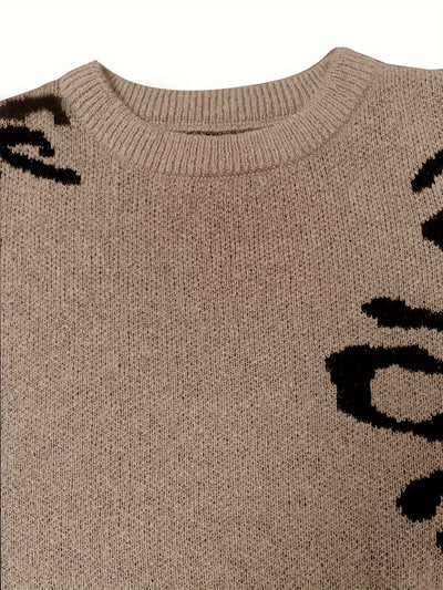 Giulia – Damenpullover mit Leopardenmuster und Rundhalsausschnitt