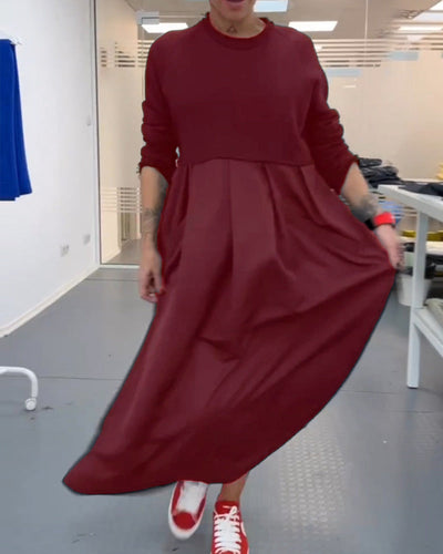 Olive® | Lässiges Popeline-Kleid mit langen Ärmeln