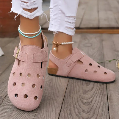 Jamboree | Retro Kork Clogs mit Geschlossener Spitze und Schnallenriemen