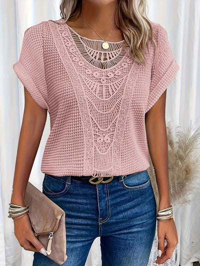 Häkel-Top mit Kurzarm | Boho-Design | Luftiger Schnitt