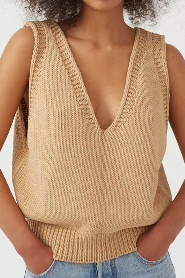 Maria® | Gestrickte Weste, kleine Weste, ärmelloser Damenpullover