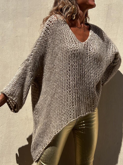 Roxanne® | Gestreifter Strickpullover mit lockeren Verzierungen