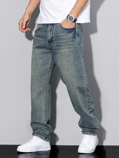 Herren Lässige Relaxed Fit Jeans