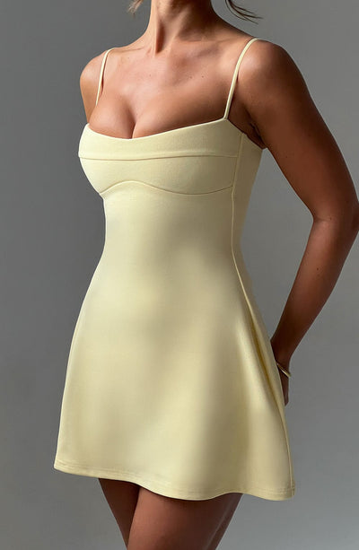 Dakota Mini Kleid in Zitronenfarbe