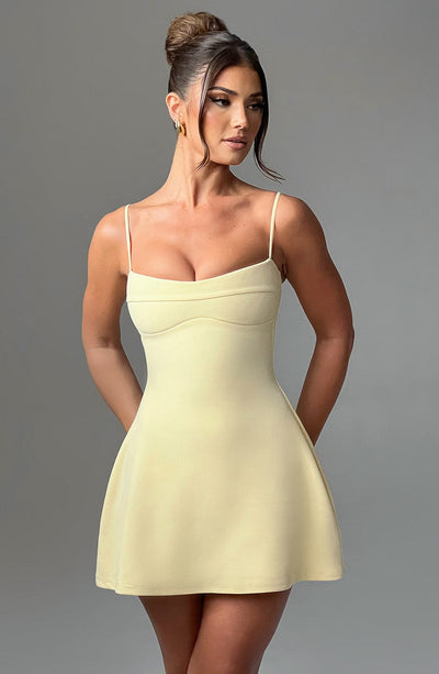 Dakota Mini Kleid in Zitronenfarbe