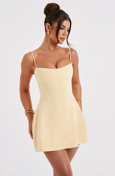 Dakota Mini Kleid in Zitronenfarbe