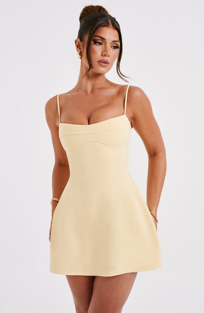 Dakota Mini Kleid in Zitronenfarbe