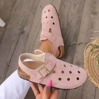 Jamboree | Retro Kork Clogs mit Geschlossener Spitze und Schnallenriemen