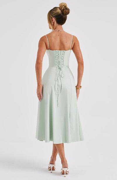 Salbei Deanna Midi Kleid