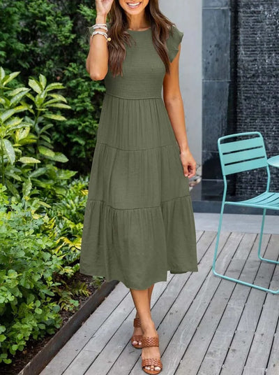 Damen Elegantes Rüschenkleid