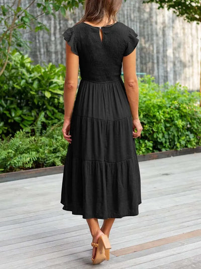 Sara® | Plissiertes und gesmoktes Sommerkleid „Marguerite“.