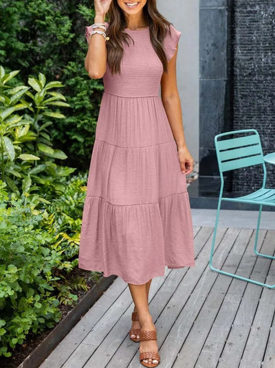 Sara® | Plissiertes und gesmoktes Sommerkleid „Marguerite“.
