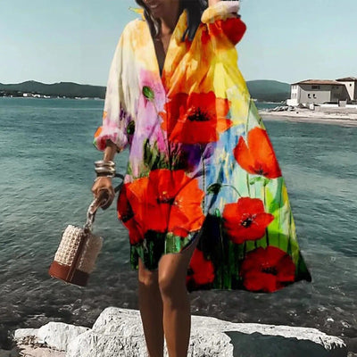 Langes Hemdblusenkleid | Leichte Oversize-Passform | Sommerlicher Look