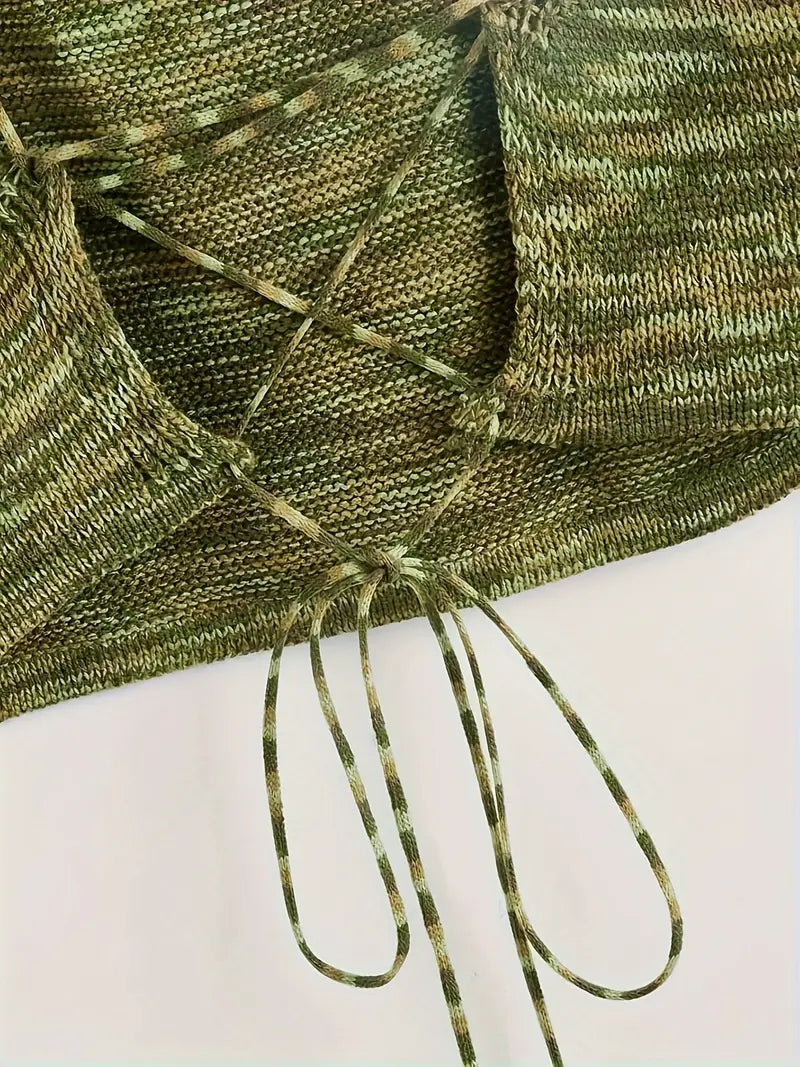 Melanie | Elegantes Rückenfreies Stricktop mit Spaghettiträgern