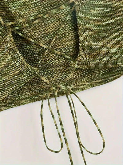 Melanie | Elegantes Rückenfreies Stricktop mit Spaghettiträgern