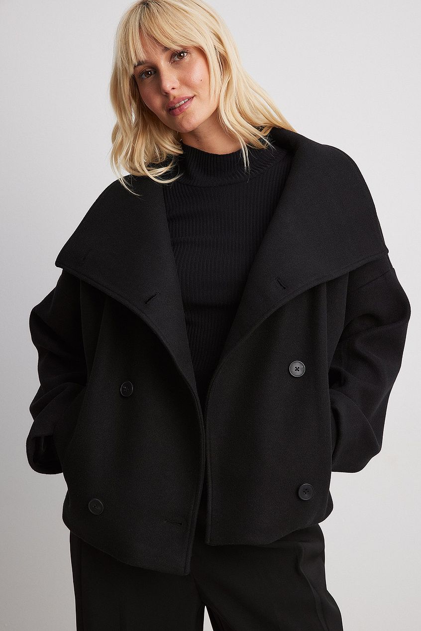 Damen Kurzer Trenchcoat Doppelreihig