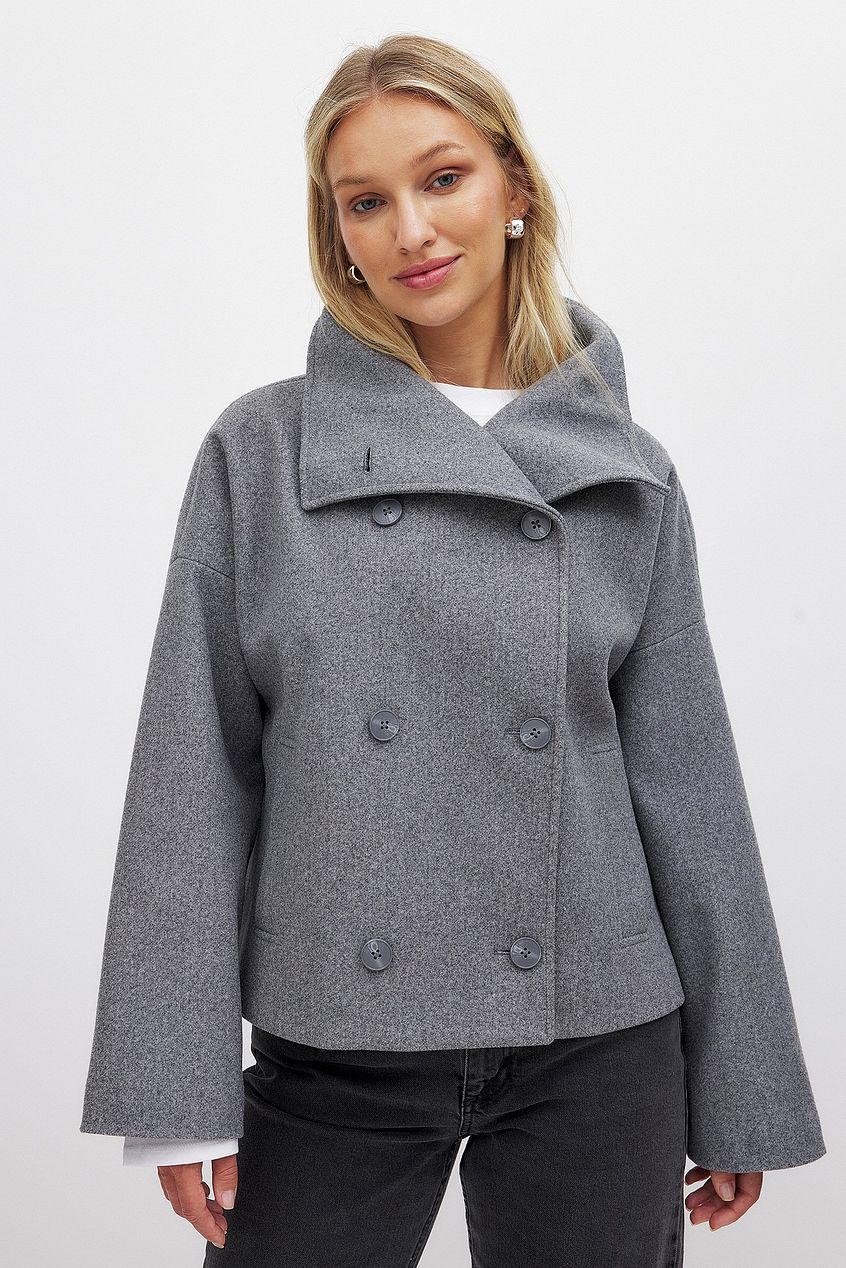 Damen Kurzer Trenchcoat Doppelreihig