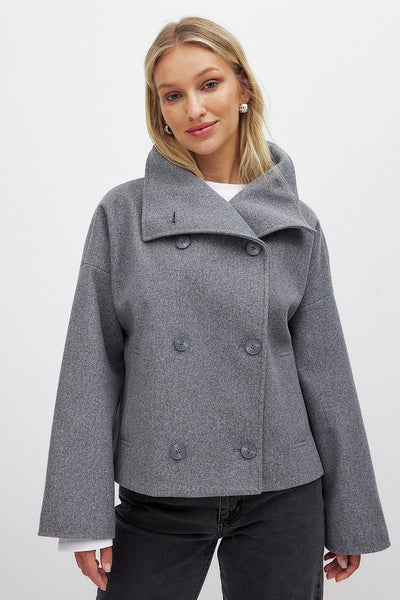 Damen Kurzer Trenchcoat Doppelreihig