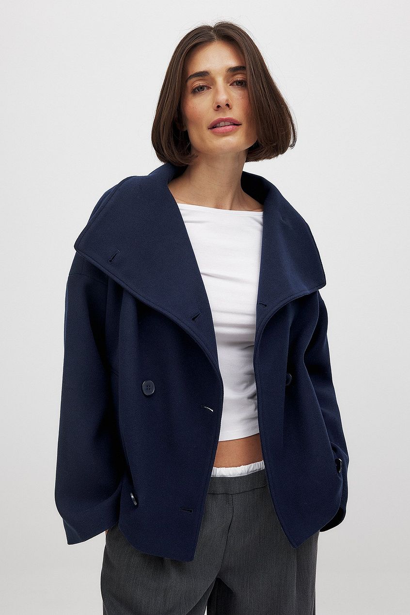 Damen Kurzer Trenchcoat Doppelreihig