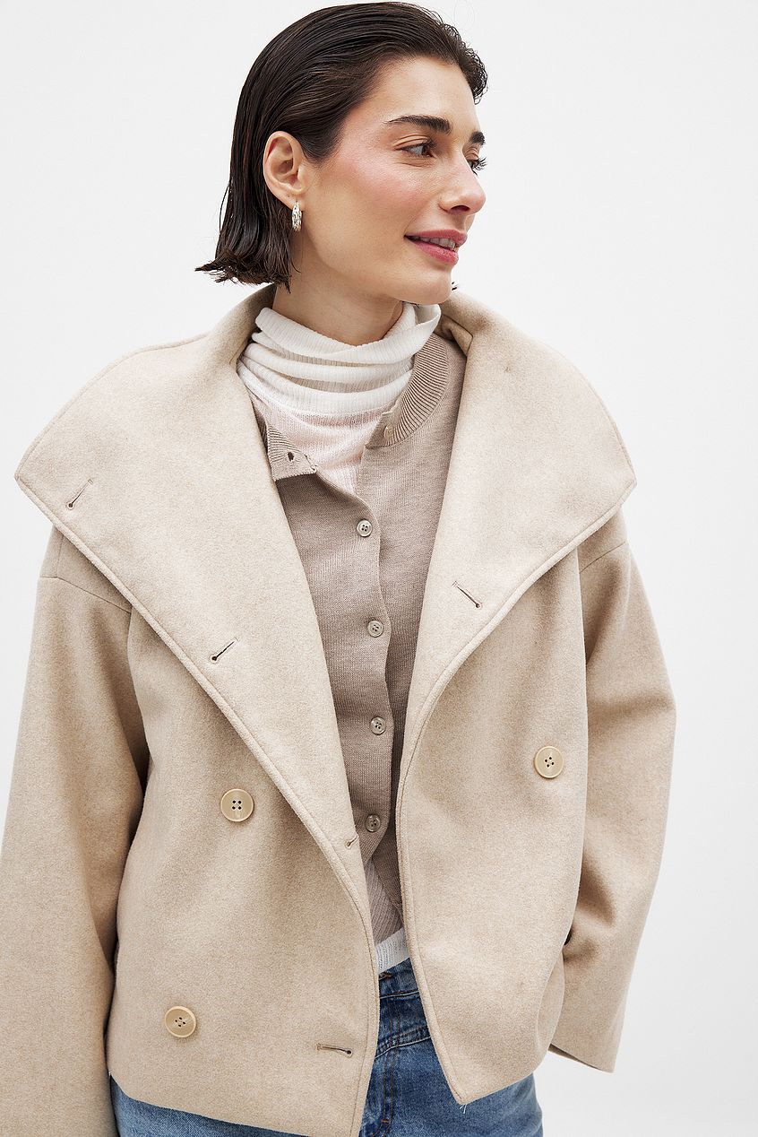 Damen Kurzer Trenchcoat Doppelreihig