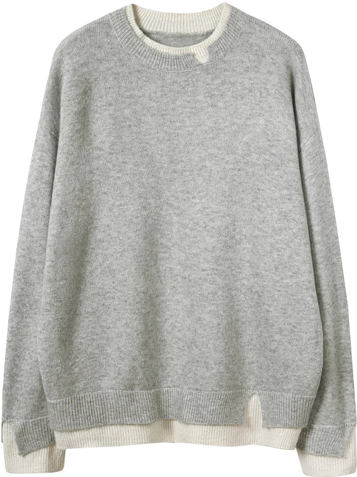 Grau-weißer pullover