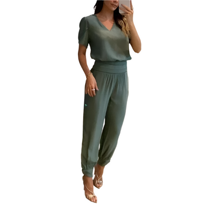 Lena – Damen Elegantes T-Shirt & Hose Set