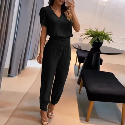Lena – Damen Elegantes T-Shirt & Hose Set