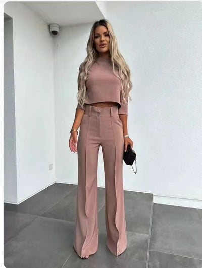 Isabella – Elegantes lässiges Blusen- und Hosenset für Damen