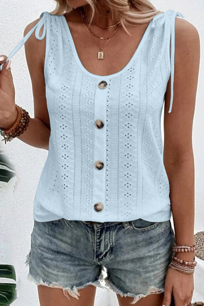 Sherry® | Tanktop mit Knöpfen und durchbrochenen Ausschnitten