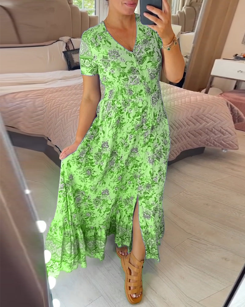 Gilda® | Kleid mit Blumendruck und V-Ausschnitt (Frühlingsangebot)