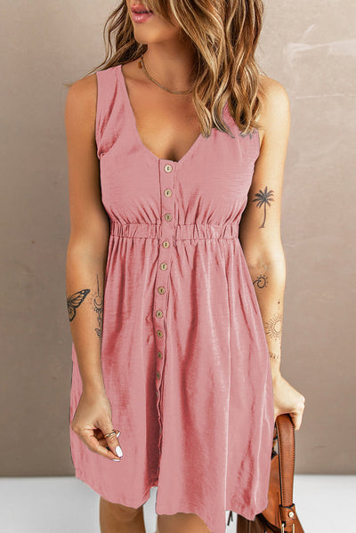 Ärmelloses knöpfbares Sommerkleid