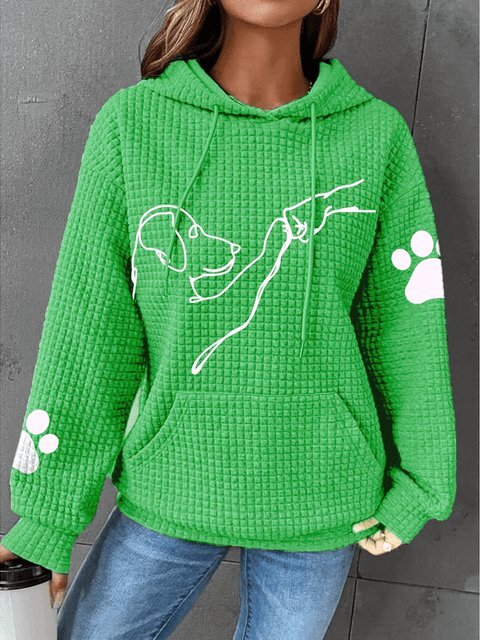 Gestrickter Hundekapuzenpullover für Damen