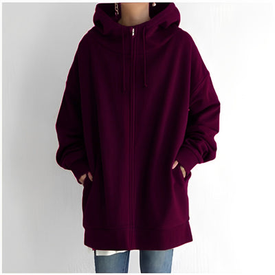 Lange Kapuzenjacke für Damen