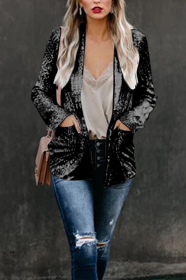 Jocelyn® | Langarm-Blazer mit Pailletten und Revers